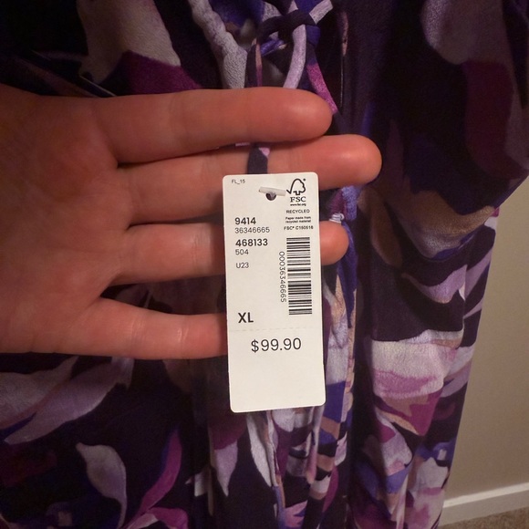 Reitmans Purple and White Floral Maxi Dress (Adjustable) - Picture 6 of 6